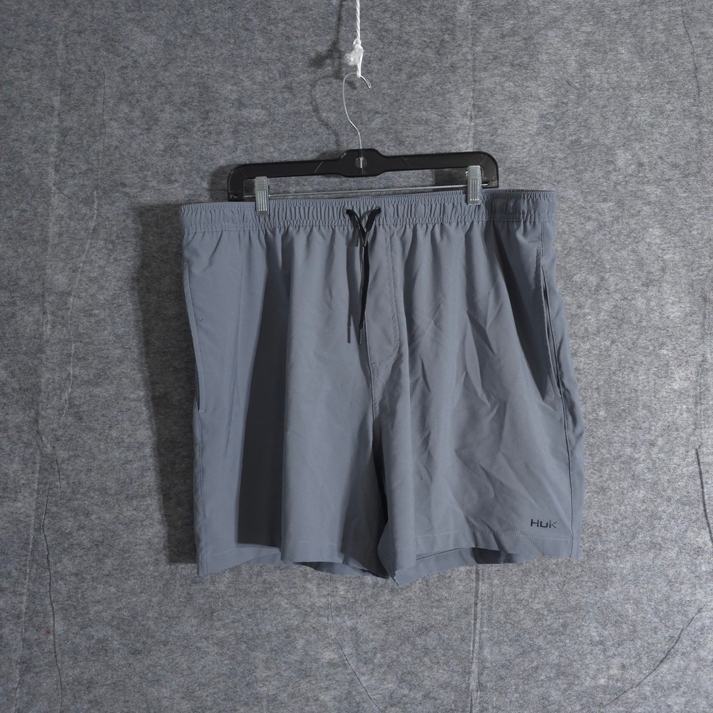 HUK Performance Fishing Shorts Mens Sz XXL Gray Activewear Drawstring Sports